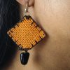 Alluring Orange Jute Earrings - Image 2
