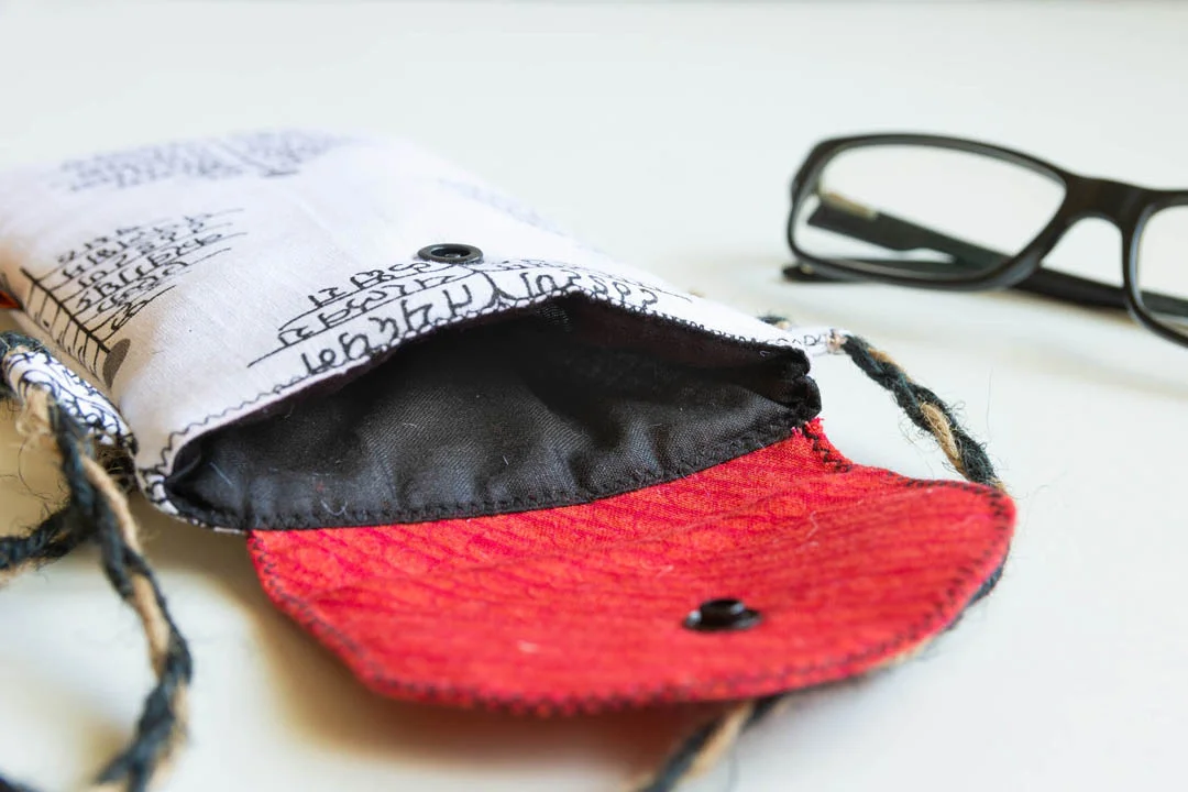 Eyeglass and Sunglass Pouch - Madhubani Print - Image 4
