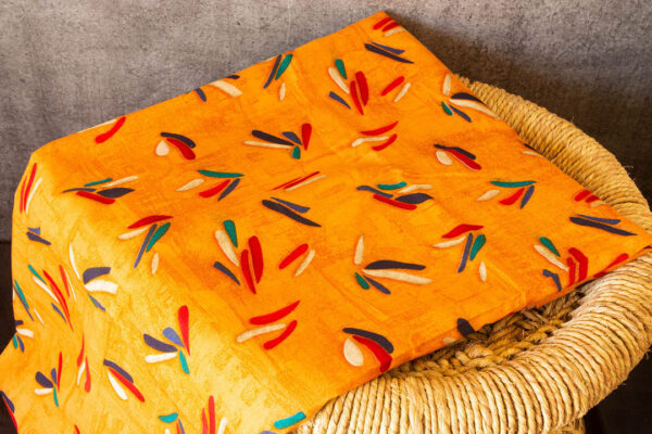 Fabric Abstract Print Orange 2 https://chaturango.com/soft-cotton-fabric-online-abstract-design-orange/