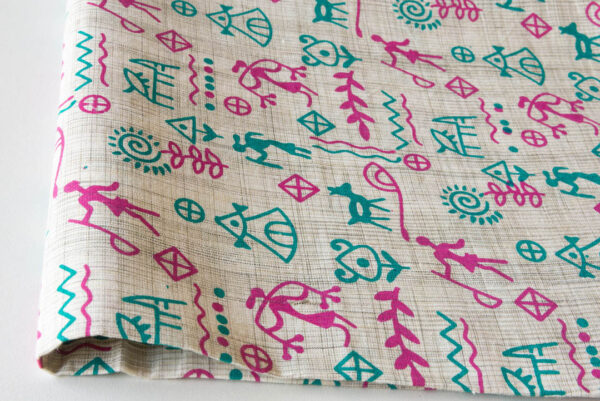 Fabric Egyptian Print White Blue Pink 2 https://chaturango.com/cotton-fabric-online-white-green-marron-2/