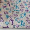 Astounding Egyptian Print Cotton Fabric Online in 2023 - White, Blue, Purple - Image 2