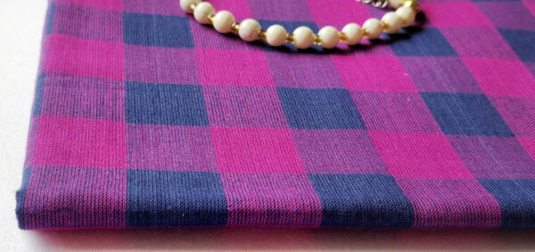 Fabric Handloom Checks Purple Blue 3 https://chaturango.com/handloom-fabrics-cotton-checks-purple-blue/