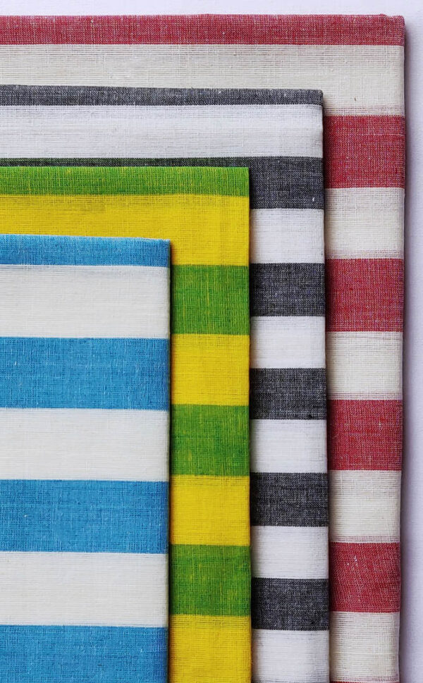 Fabric Handloom Stripe Black 4 https://chaturango.com/cotton-handloom-fabrics-black-stripe/