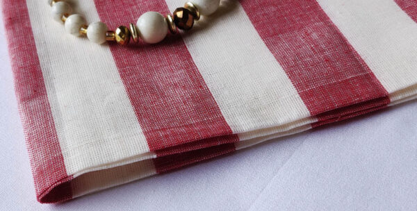 Fabric Handloom Stripe Red 3 https://chaturango.com/handloom-fabrics-cotton-stripes-red/