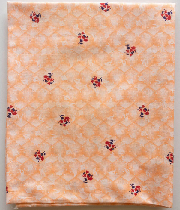 Fabric Orange Floral 2 https://chaturango.com/floral-print-cotton-fabric-online-orange/