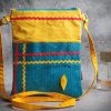Awesome Jute Crossbody Bag Combo - Blue-Yellow Ric-Rac Design - Image 3