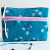 Chanderi Pouch-Ocean Blue Floral Print - Image 2