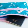 Chanderi Pouch-Ocean Blue Floral Print - Image 5