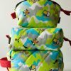 Boxy Pouch Set - Green Blue Funny Print
