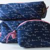 Boxy Pouch Set - White Text On Royal Blue