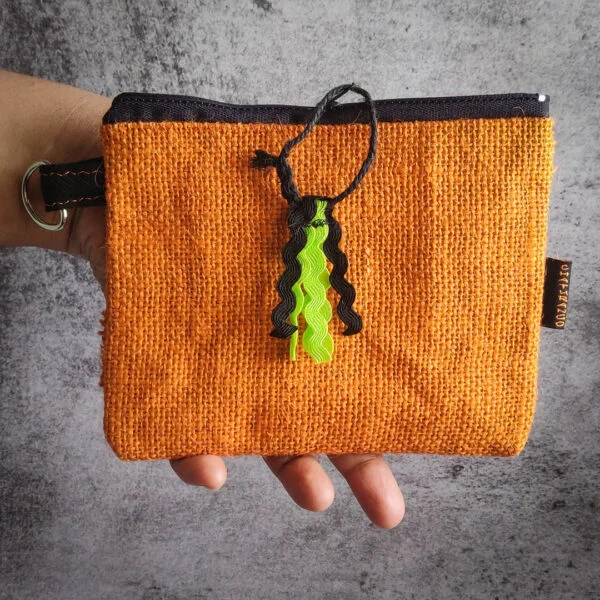 Jute Made Small Pouch - Orange - Image 2