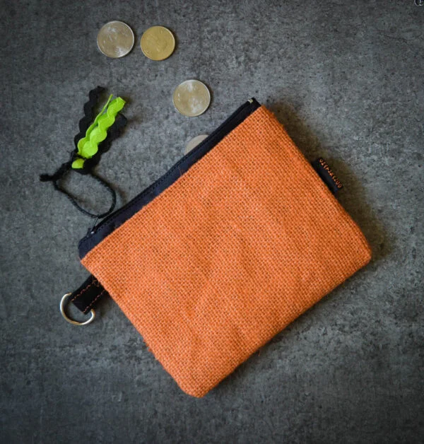 Jute Made Small Pouch - Orange - Image 4