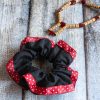 Handmade Black and Red Scrunchie - Image 2