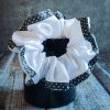 Handmade Black Bordered Scrunchie
