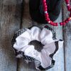 Handmade Black Bordered Scrunchie - Image 2