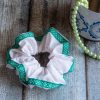Handmade Green Bordered Scrunchie - Image 2