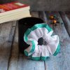 Handmade Green Bordered Scrunchie - Image 3