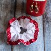 Handmade Red Bordered Scrunchie - Image 2