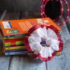 Handmade Red Bordered Scrunchie - Image 3