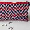 Slim Pouch Chevron Hand Block Printed