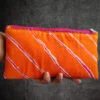 Slim Pouch Orange Base Fuchsia Lehriya Print - Image 4
