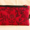 Slim Pouch Red and Black Floral Print