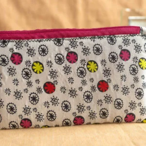 Slim Pouch White Base Abstract Print