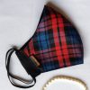 Charming Winter Face Mask for 2023 - Blue and Red Flannel Checks - Image 3