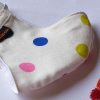 Best Winter Face Mask for 2022 - Multicolour Dots on White Flannel - Image 3