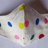 Best Winter Face Mask for 2022 - Multicolour Dots on White Flannel - Image 4