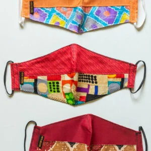 3 Handmade Cotton Masks dual fabric Set5
