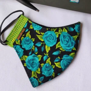 Handmade Cotton Mask Floral Green