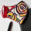 Handmade Cotton Mask Floral Red - Image 2