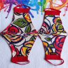 Handmade Cotton Mask Floral Red - Image 4