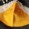Jovial Cotton Face Mask for Women for 2022 - Lacework in Yellow - Image 2