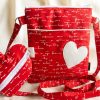 Exclusive Red Crossbody Bag-Heart Embossed - Image 2