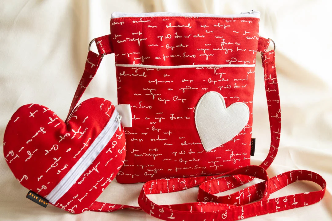 Exclusive Red Crossbody Bag-Heart Embossed - Image 2