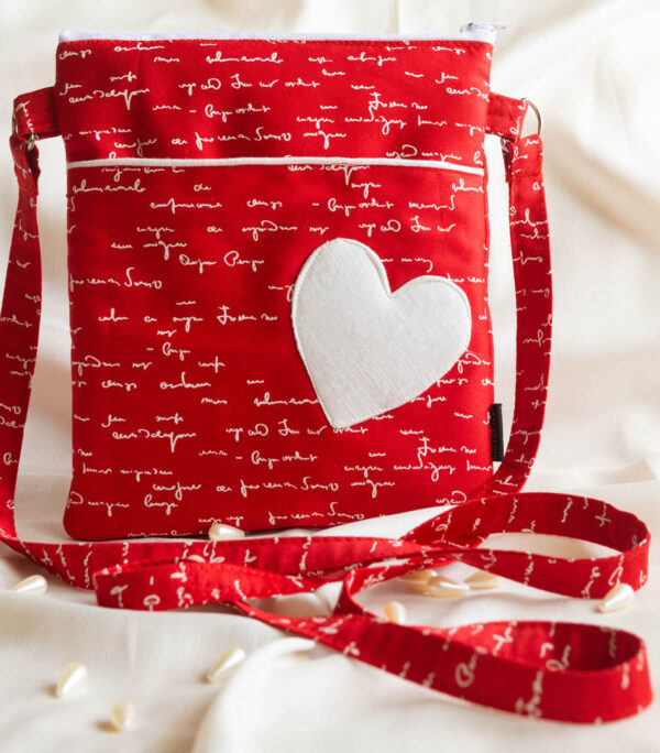 Handbag Heart Embossed Red White Text 3 https://chaturango.com/red-crossbody-bag-heart-embossed/