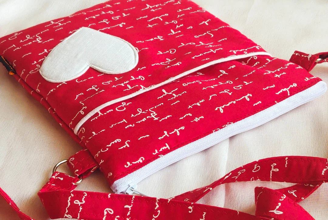 Exclusive Red Crossbody Bag-Heart Embossed - Image 4