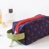 Amazing Boxy Pouch Set - Red Floral On Royal Blue - Image 2