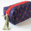 Amazing Boxy Pouch Set - Red Floral On Royal Blue - Image 3