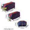 Amazing Boxy Pouch Set - Red Floral On Royal Blue - Image 5