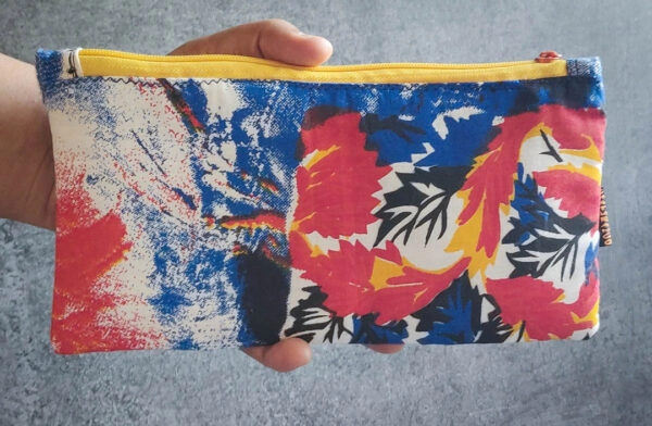 Slim Pouch Blue Red Yellow Abstract Print - Image 2