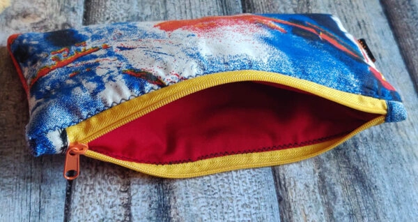 Slim Pouch Blue Red Yellow Abstract Print - Image 3