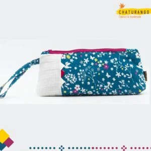 Chaturango - Buy handmade Blue Makeup Pouch and Handbags for Women Online at best price