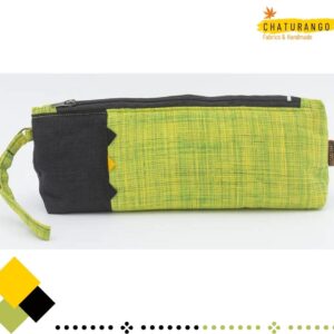 Chaturango - Buy handmade Green Makeup Pouch for Women Online at best price