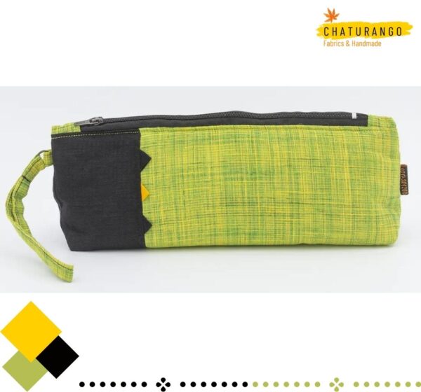 Chaturango - Buy handmade Green Makeup Pouch for Women Online at best price
