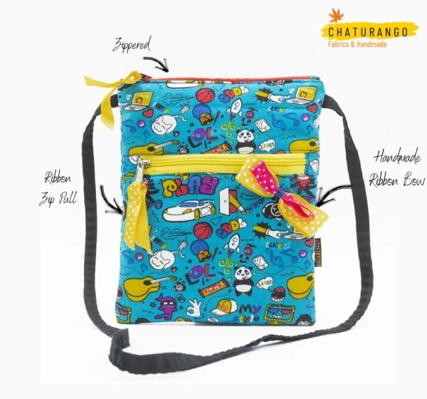 Happy Princess Blue Kids 2 https://chaturango.com/blue-sling-bag-for-girls-object-printed/