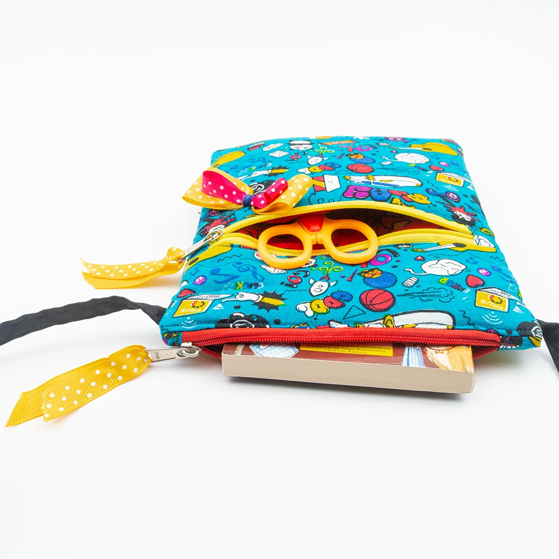 Happy Princess Blue Sling Bag for Girls - object printed - Image 3