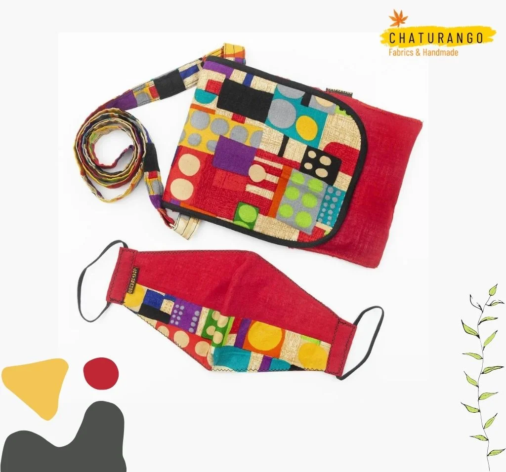 Beautiful Flap Over Red Sling Bag and Mask Combo 1 Chaturango - Buy Red Sling bags for Women Online at best price